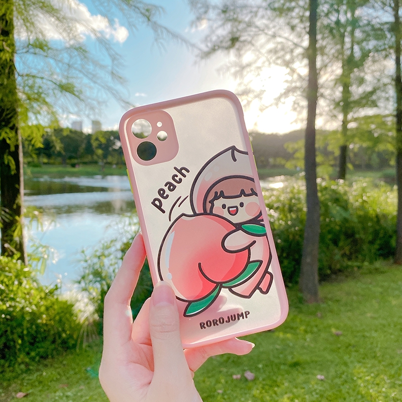 Ốp lưng iphone nhám Roro peach 5/5s/6/6plus/6s/6splus/7/7plus/8/8plus/x/xr/xs/11/12/pro/max/plus/promax - Awifi T3-13 | BigBuy360 - bigbuy360.vn