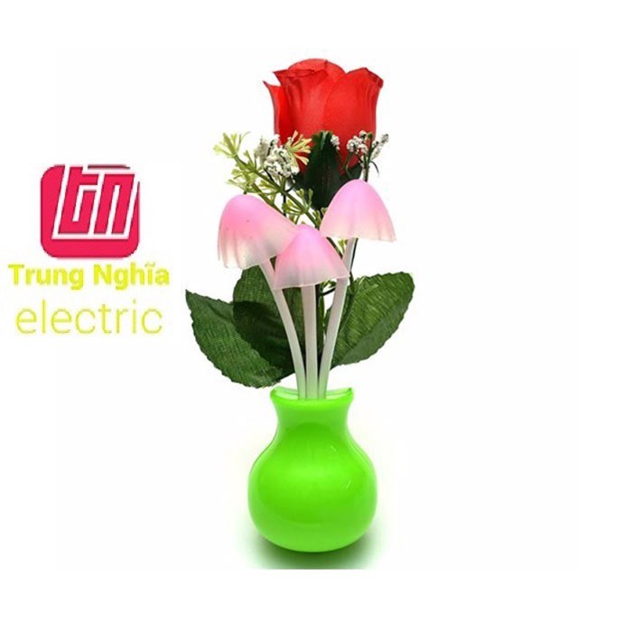 Đèn Ngủ LED Cảm Ứng Hoa Hồng Tự Đổi Màu