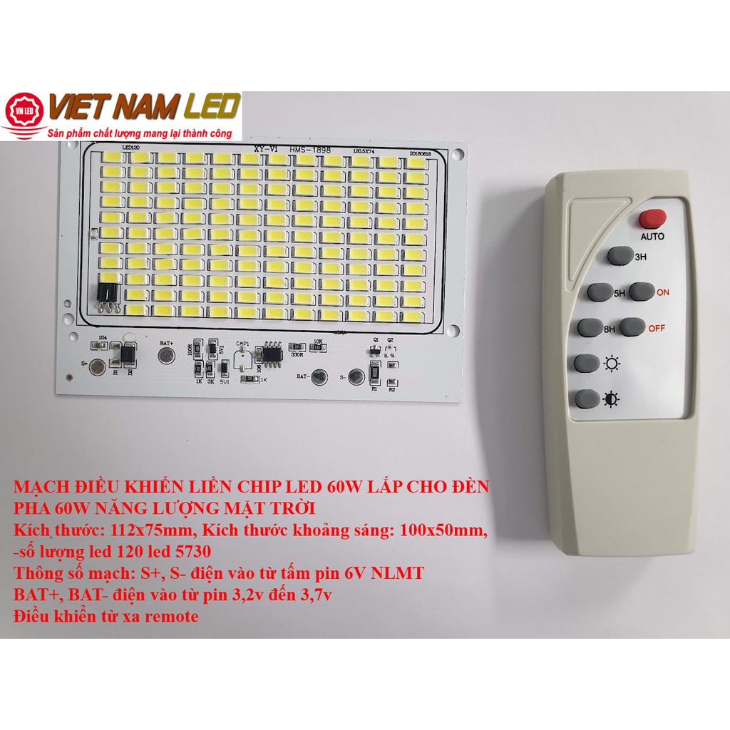 MẠCH ĐIỀU KHIỂN LIỀN CHIP LED 60W LẮP CHO ĐÈN PHA 60W NĂNG LƯỢNG MẶT TRỜI