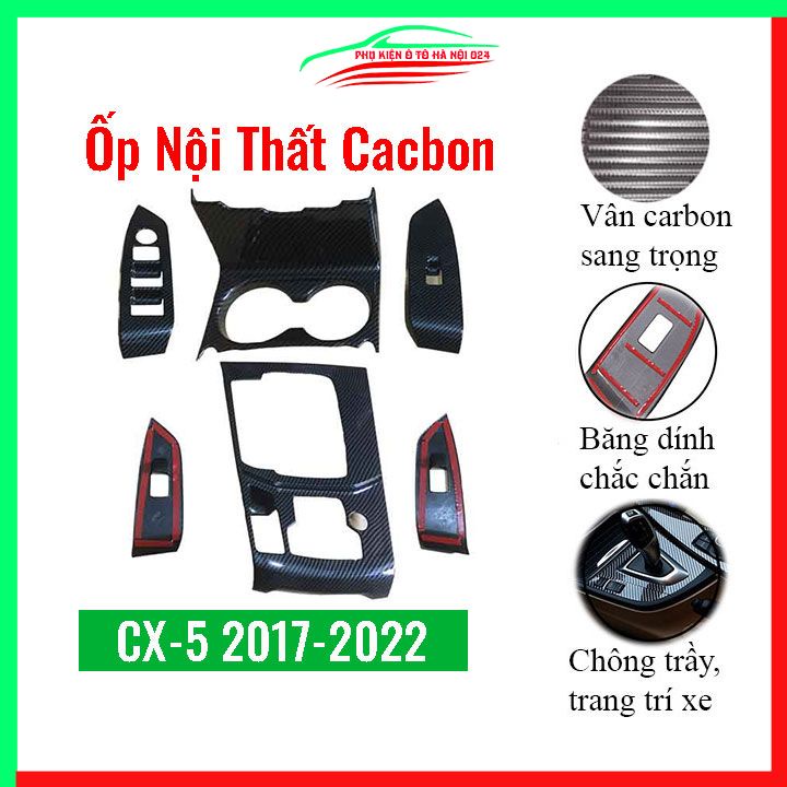Ốp nội thất cho xe ô tô CX5, CX-5 2017-2022 Cacbon ABS bảo vệ chống trầy xước và làm đẹp xe
