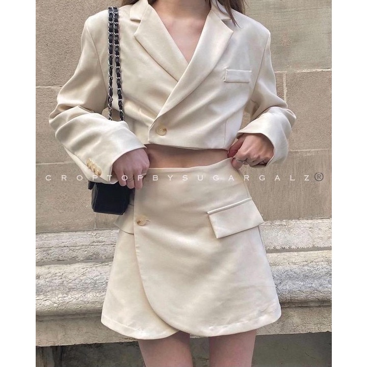 Set áo croptop kèm vest blazer và chân váy - by SGGz