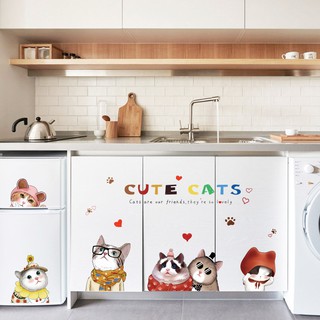 Decal dán tường mèo đáng yêu