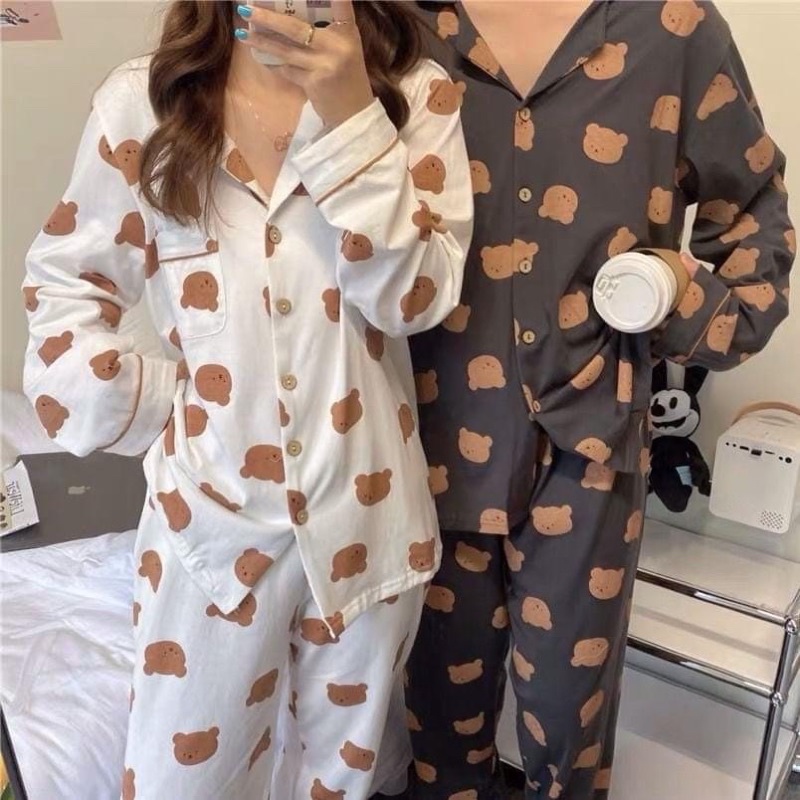 Bộ pijama Kate Tay Dài Bộ Ngủ Mặc Nhà Dễ Thương