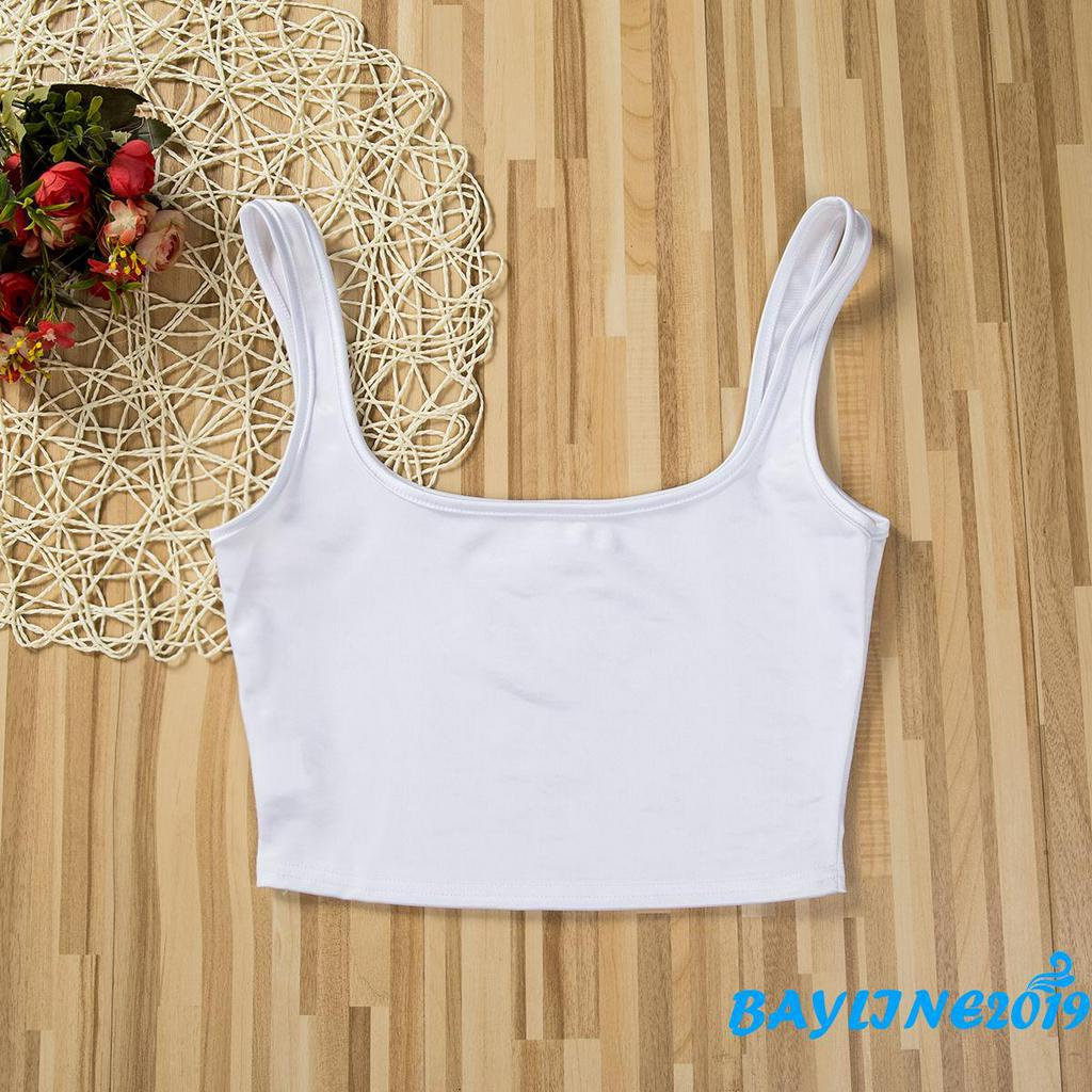 Áo Croptop Hai Dây Màu Trơn Gợi Cảm Cho Nữ