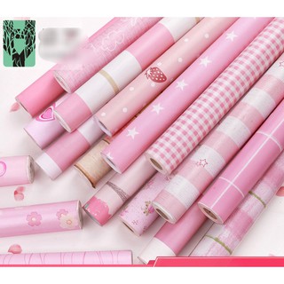 Giấy Dán Tường 45cm Rộng x 1m Dài Màu Hồng MM017