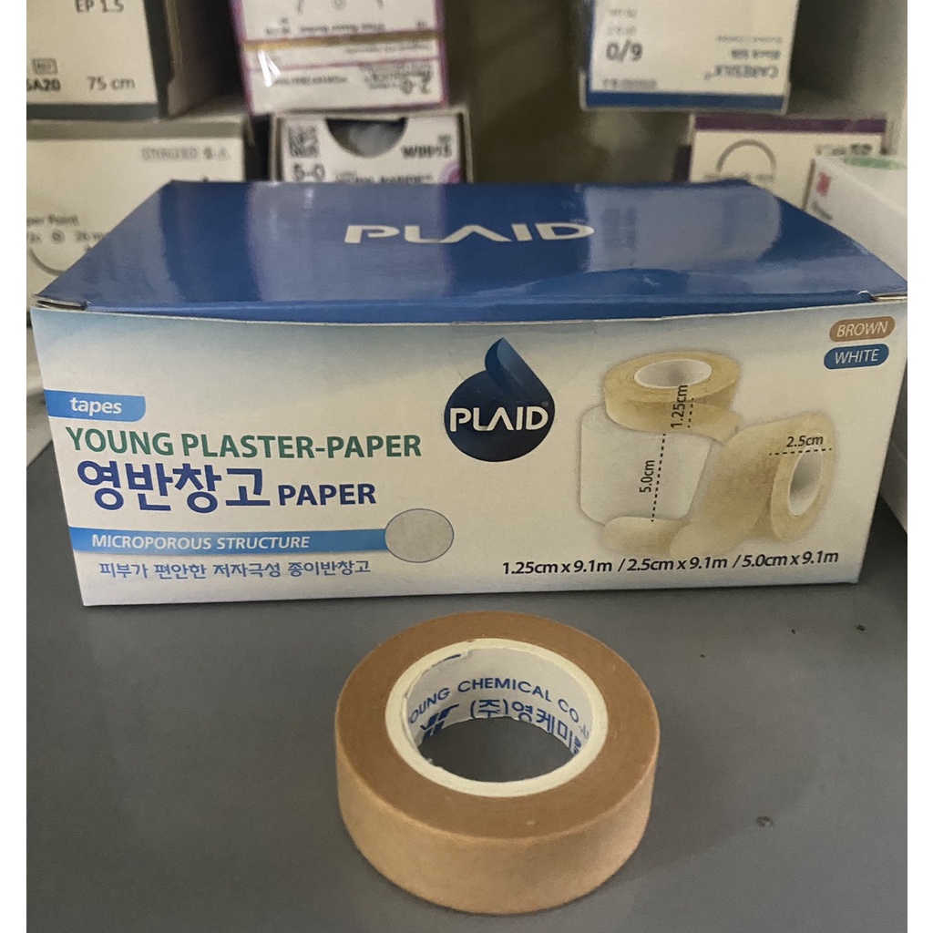 Băng keo cuộn giấy dính nâu Hàn Quốc 1,25cm