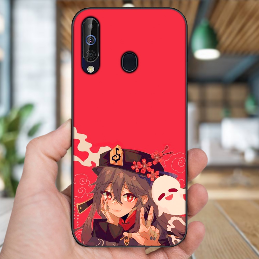 Ốp lưng Samsung A8s, A60, M30 viền đen in hình Hutao Genshin Impact