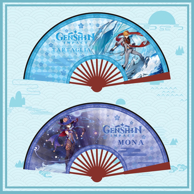 Quạt Điện Tử Cầm Tay 10 Inch Bằng Vải Lụa Gấp Gọn Anime Zhong Li Yuan God