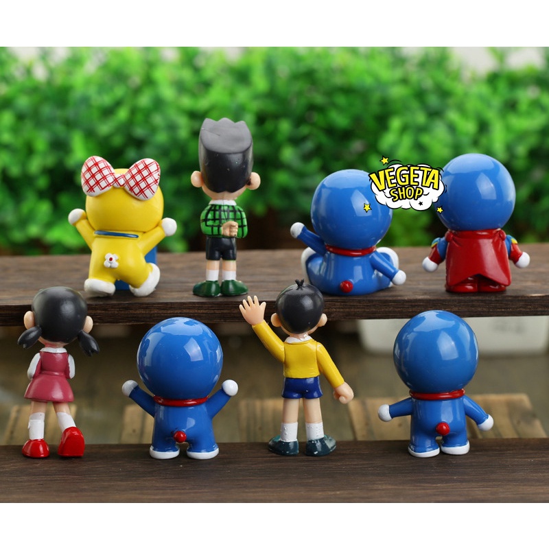 Mô hình Doraemon - Trọn bộ 8 Mô hình: Nobita Suneo Shizuka Doraemon Dorami - Xeko Xuka Doremon Doremi - Cao 5~8cm