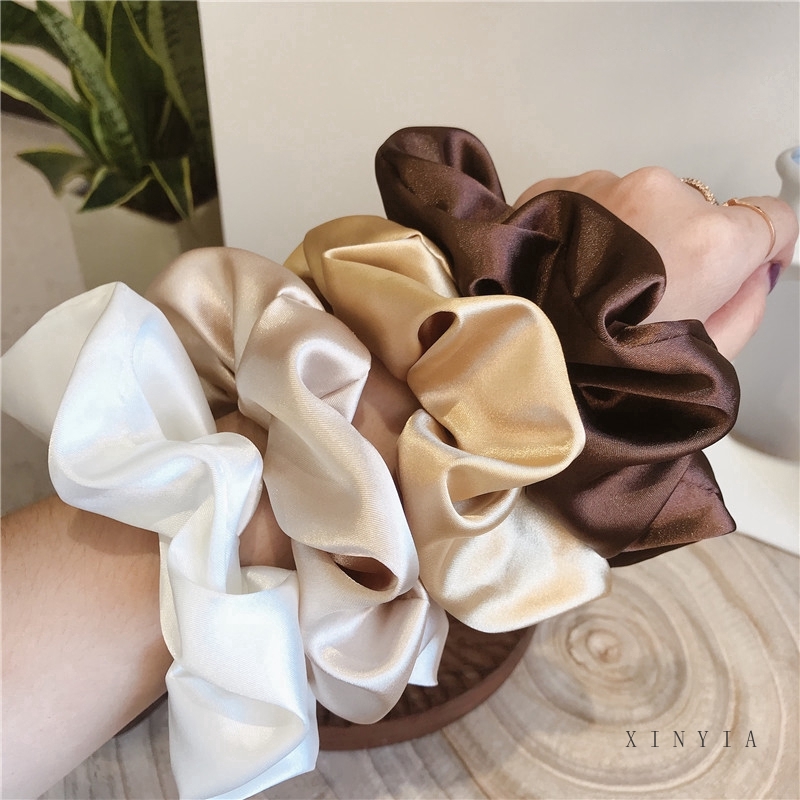 1PC Satin Silk Hair Tie Elastic Scrunchies Ponytail Holder Hair Rope