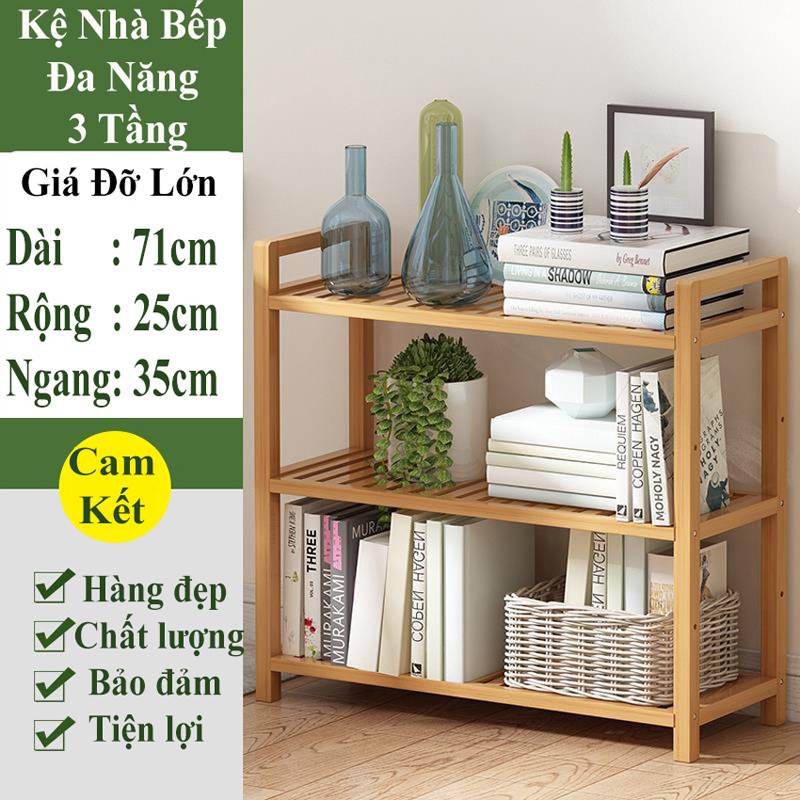 Kệ Gỗ 3 Tầng, Kệ Để Giày Dép, Nhà Bếp, Để Sách, Đa Năng Limo.H