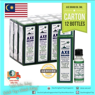 🇲🇾XÁCH TAY🇲🇾[SỈ 12x3ml] Dầu Gió Trắng Cây Búa MALAYSIA Axe Brand CHÍNH HÃNG