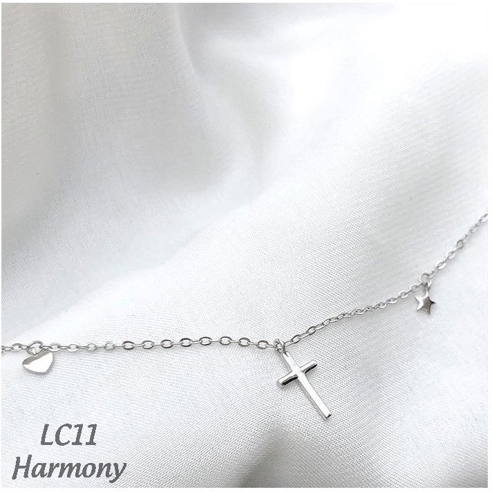 Lắc chân bạc cao cấp chữ thập vòng đeo chân nữ xinh xắn cá tính LC11 Trang sức Harmony