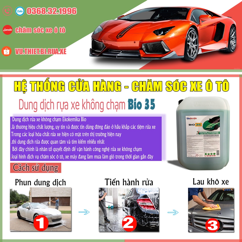 Bio 35 Dung Dịch Rửa Khoang Máy và Rửa Xe Không Chạm, Ô Tô, Xe Máy - 1L(hàng chính hãng) TẶNG KHĂN LAU ĐA NĂNG