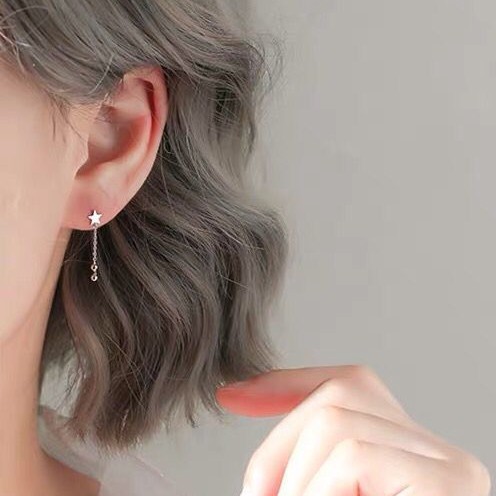 Bông Tai Mạ Bạc 925 Hình Trái Tim Đính Đá zircon Đơn Giản Thời Trang Cho Nữ
