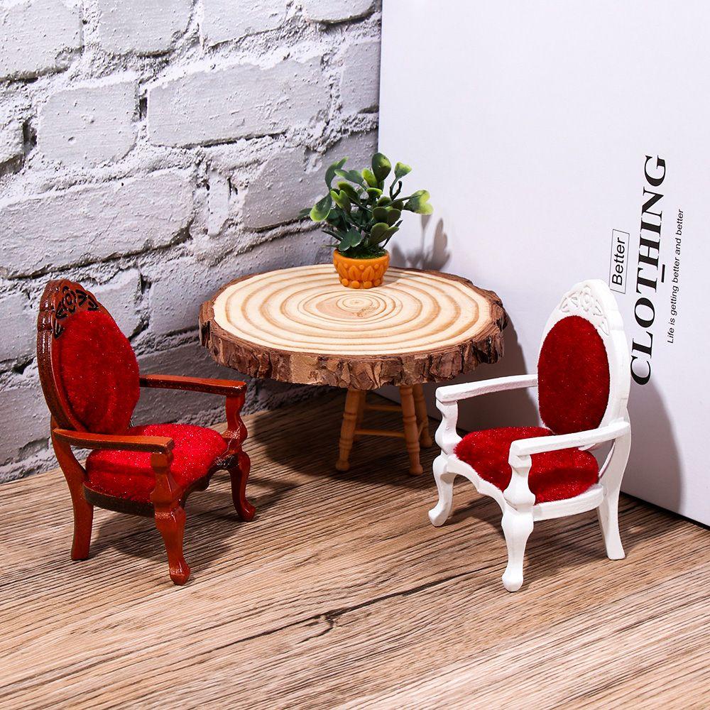 Mô Hình Ghế Gỗ Mini Tỉ Lệ 1: 12 Trang Trí Nhà Búp Bê