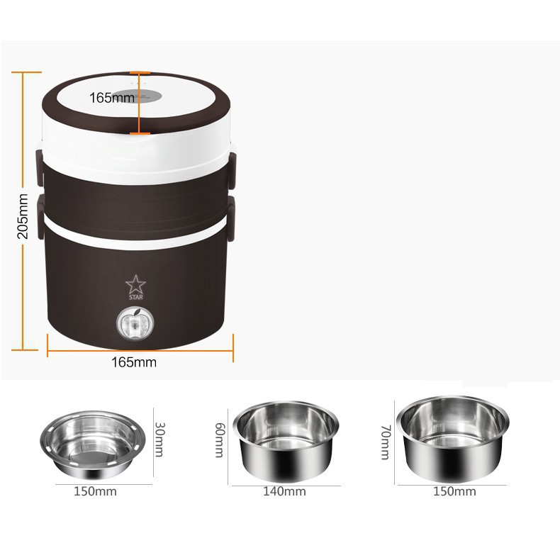 Cặp lồng 3 tầng ❤FREESHIP ❤ Cặp Lồng Điện ,Hộp đựng cơm 3 Tầng-Giữ Nóng Thức Ăn Liên Tục , Cặp lồng cắm điện,inox