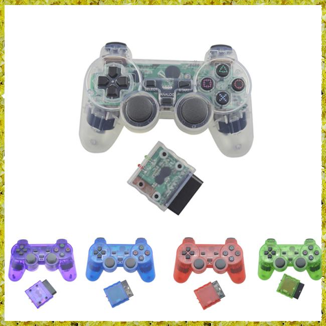 Tay cầm chơi game không dây trong suốt cho Sony Playstation 2