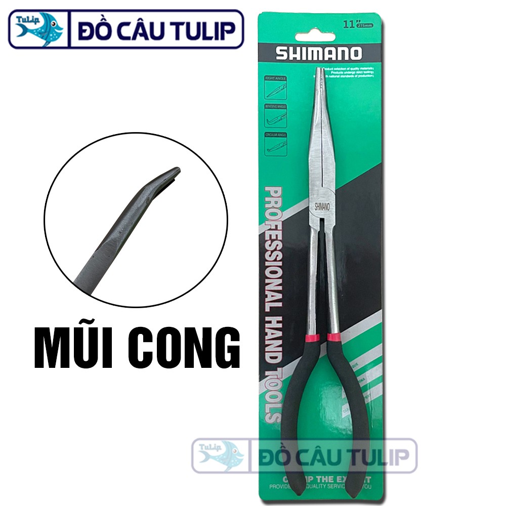 Kìm Kẹp Cá MŨI CONG / MŨI THẲNG SHIMANO (11 inch) - Kềm Kẹp Cá Gấp Cá Bằng Thép Không Rỉ, ĐỒ CÂU TULIP