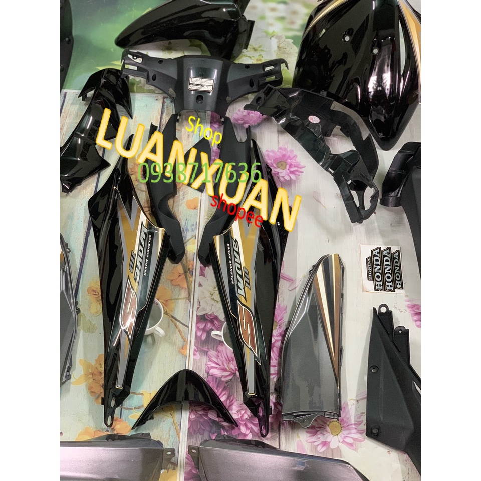 Bộ dàn áo xe WAVE S110 - RS110 màu ĐEN, nhựa ABS nguyên sinh