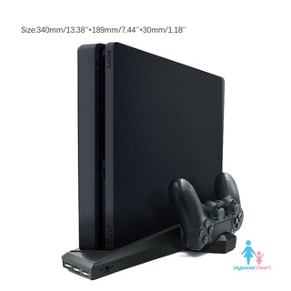 For PS4/PS4 Slim Vertical Stand With Cooling Fan Dual Controller Charger