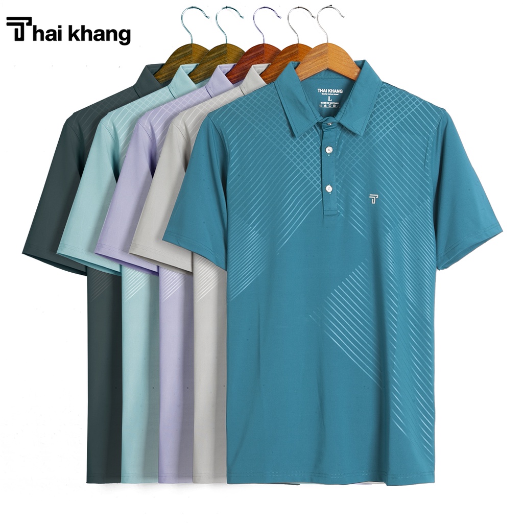 Áo thun polo nam THÁI KHANG vải thun lạnh mặc cực mát co dãn 4 chiều APOLO13