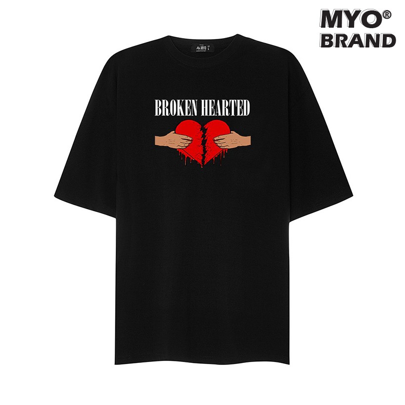 Áo Thun Unisex MYO Vải Cotton In Hình Broken Hearth 2693