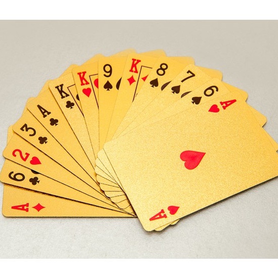 Bộ Bài Tây Nhựa Cứng Tú Lơ Khơ Mạ Vàng, Bộ Bài Tây 52 Lá Thiết Kế Chống Cong Vênh, Không Thấm Nước