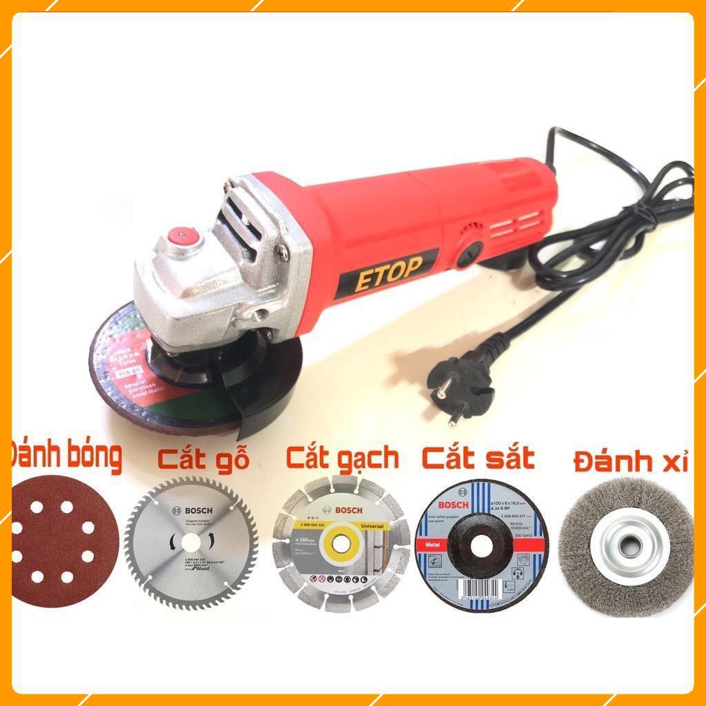 Máy mài góc cầm tay Etop 9523, 100mm, 850W, 13000 vòng/phút, bảo vệ quá tải