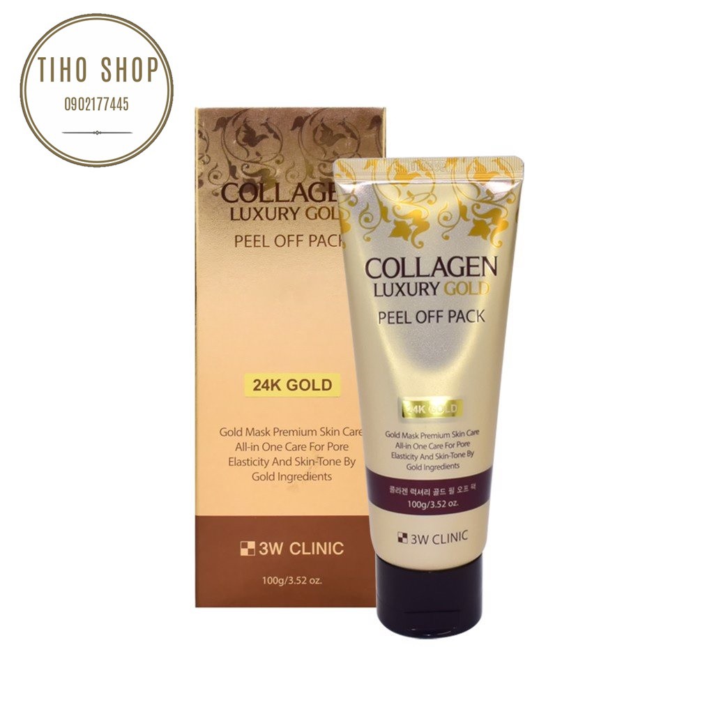 Mặt Nạ Lột Tinh Chất Vàng 24K 3W CLinic Collagen & Luxury Gold Peel Off Pack 100G