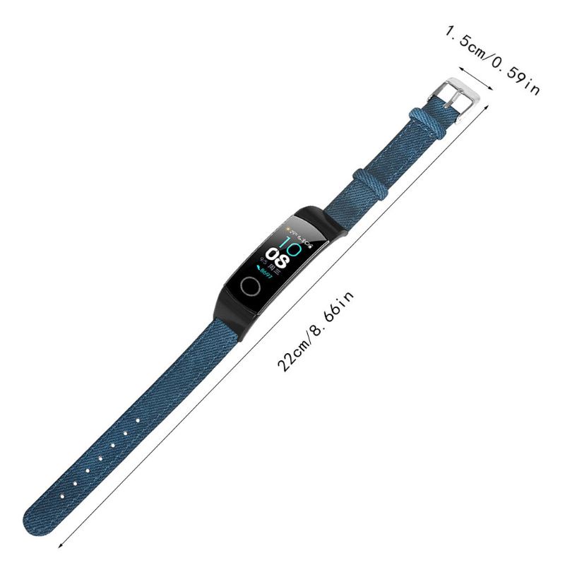Dây Đeo Thay Thế Chất Liệu Da Phối Denim Cho Huawei Honor Band 5 / 4 Lidu1