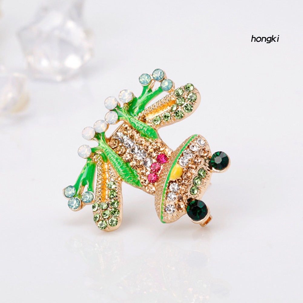 Ghim Cài Áo Hình Chú Ếch Đính Đá Nhân Tạo Thời Trang Cho Nữ