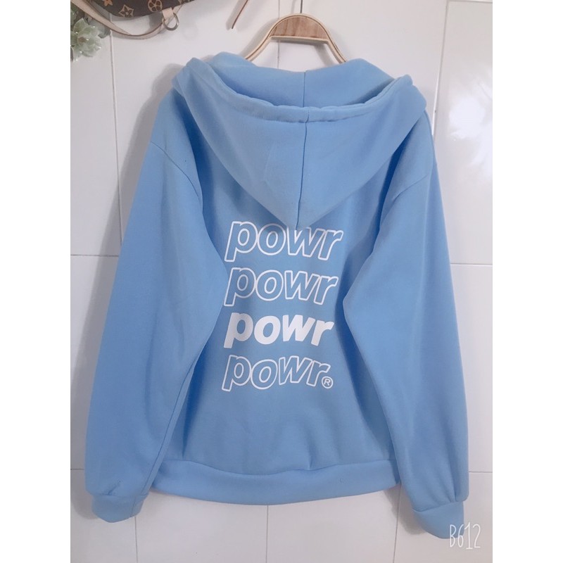 Áo Khoác Hoodie Form Rộng POWR Kéo Khóa Unisex Nam Nữ 3 Màu | BigBuy360 - bigbuy360.vn