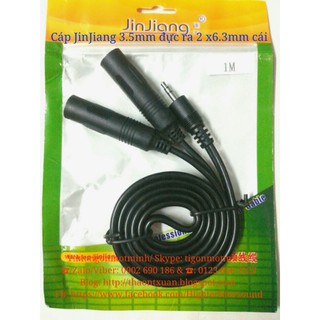 JinJiang Cáp chuyển đầu đực 3.5mm stereo ra 2 ngõ 6 ly cái mono