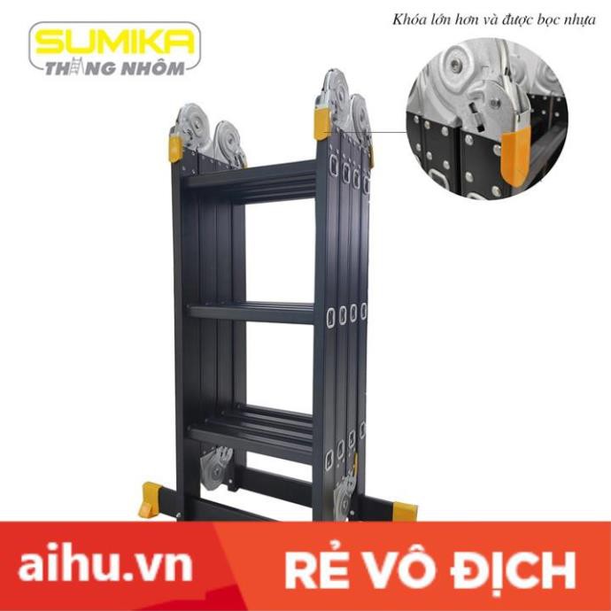 Thang nhôm gấp 4 đoạn 4.7M Sumika SKM204 NEW