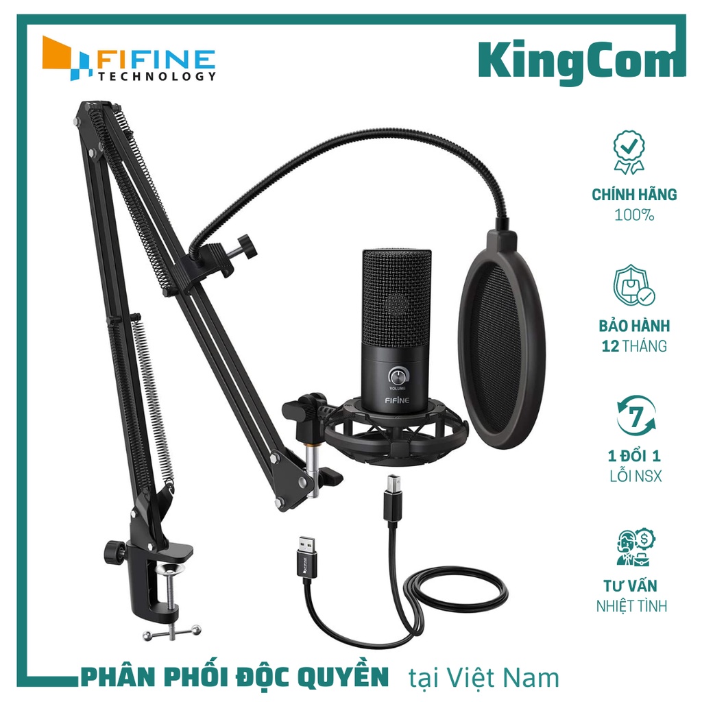 FIFINE T669 - Bộ Micro Thu Âm Cổng USB-A Dành Cho PC/Laptop - Hàng Chính Hãng/Bảo Hành 12 Tháng