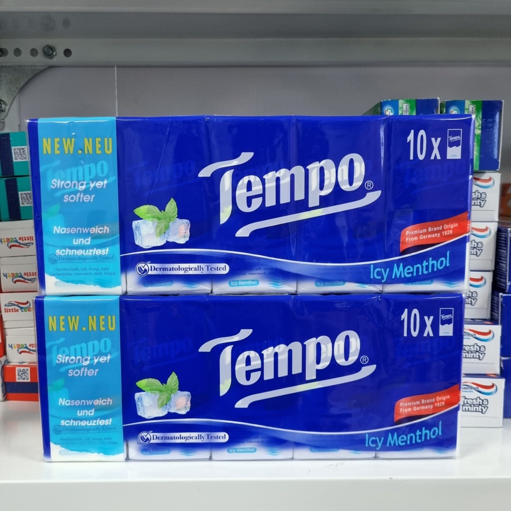 Khăn giấy ăn hương bạc hà TEMPO Icy Menthol (1 lốc 10 Gói)