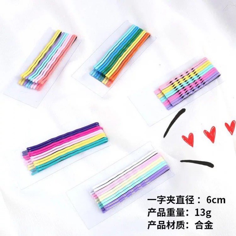 SET 10 GHIM KẸP TÓC NỮ CẦU VỒNG KT03