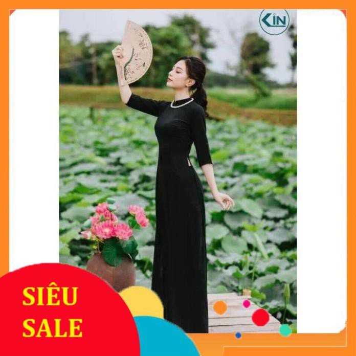 Áo Dài Đen Sang Trọng _Áo Dài Nghệ Thuật Cao Cấp May Sẵn