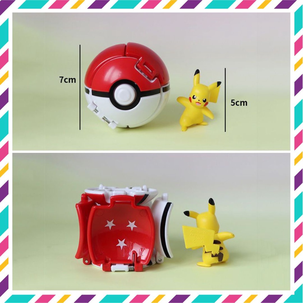 Quả cầu pokemon tự ném thú, mô hình pokemon 4-5cm, đồ chơi pokemon dành cho bé