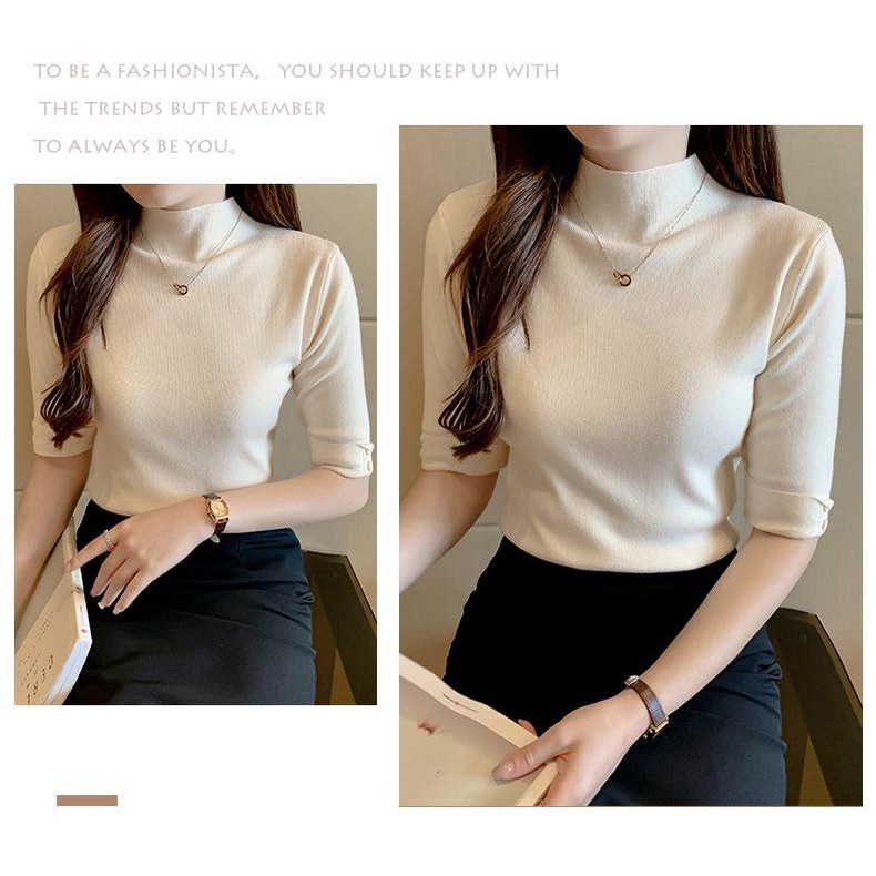 Áo Len Tay Cúc Nữ Lửng Giữ Nhiệt Basic 6 Màu Chất Liệu Co Giãn Mềm Mịn Cao Cấp | BigBuy360 - bigbuy360.vn