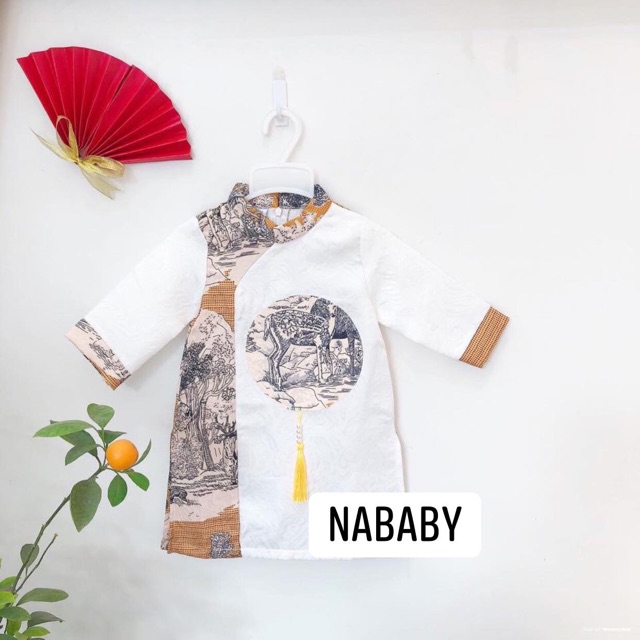 Áo dài gấm bé trai cao cấp