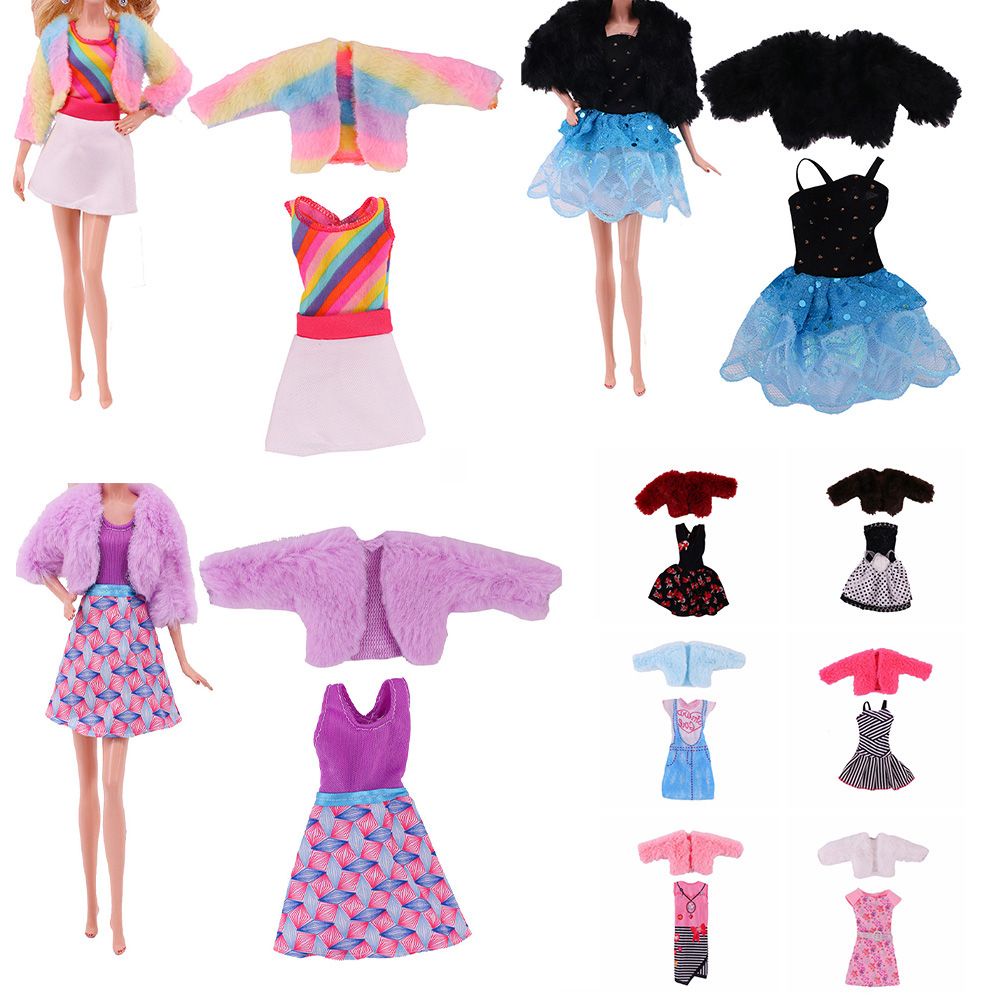 Set áo + chân váy công chúa mini thời trang cho búp bê 27-29cm