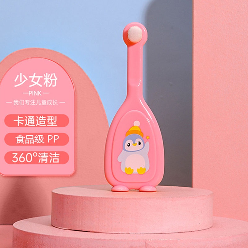 Bàn chải đánh răng lông mềm mại họa tiết chim cánh cụt đáng yêu dành cho bé 1-12 tuổi