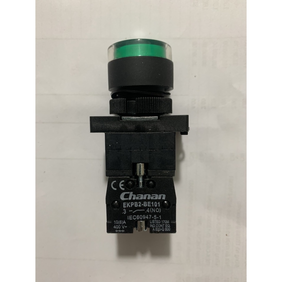 Nút ấn có đèn nhựa xanh EKPB2-EW3361 (CNC)