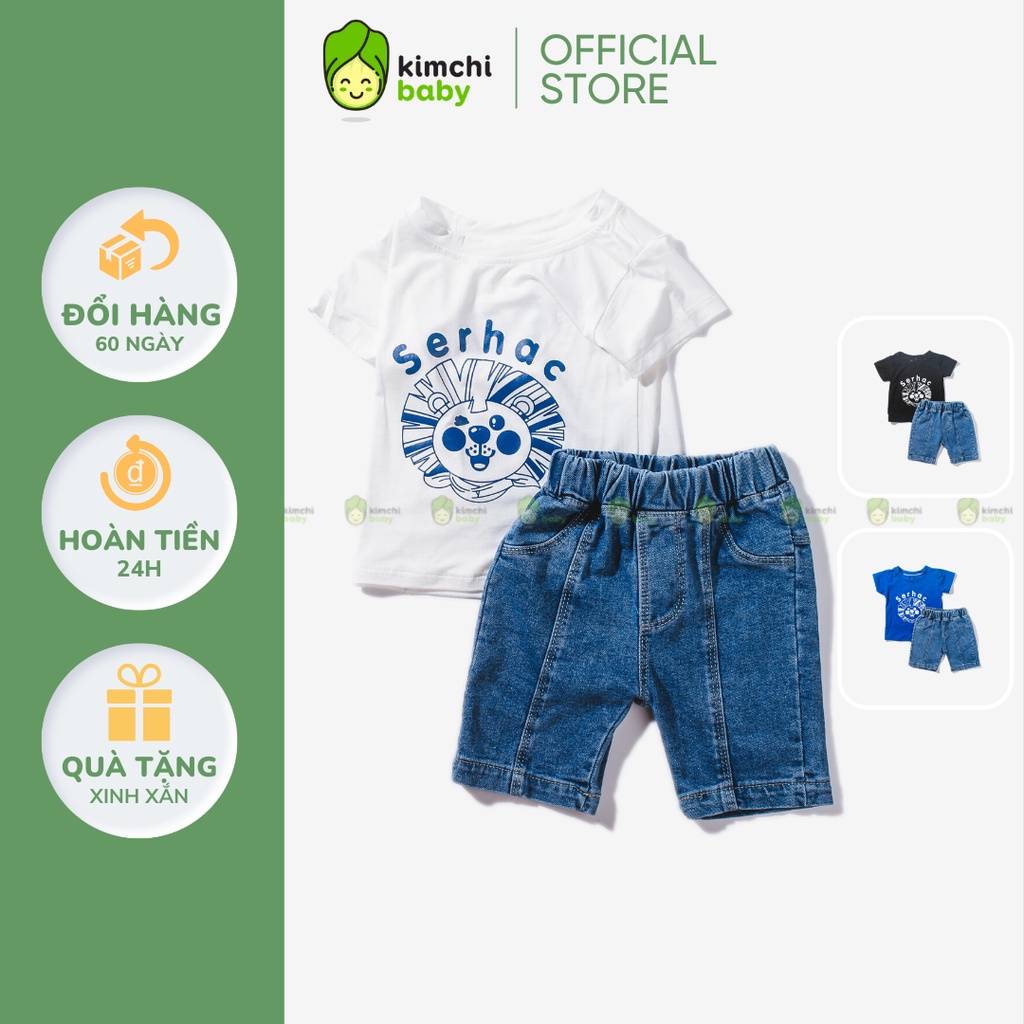 Bộ Quần Áo Cho Bé Trai SERHAC Áo Cotton Quần Jeans Cực Đẹp, Đồ Bộ Cho Bé Mặc Đi Chơi, Đi Học CK30
