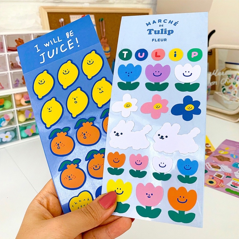 Sticker Milkjoy nhãn dán 3 chủ đề dễ thương trang trí DIY sổ tay hộp bút
