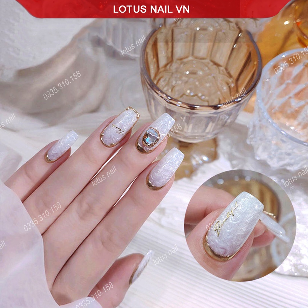 Sơn gel ngọc trai màu trắng Lotus A61-1