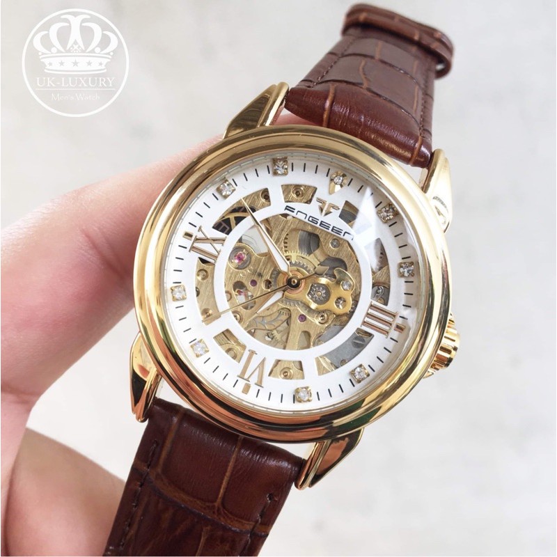 ĐỒNG HỒ CƠ NAM AUTOMATIC FNGEEN  8866 DÂY DA CAO CẤP CHÍNH HÃNG