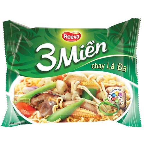 Mì 3 Miền Chay Lá Đa - combo 5 gói 65g